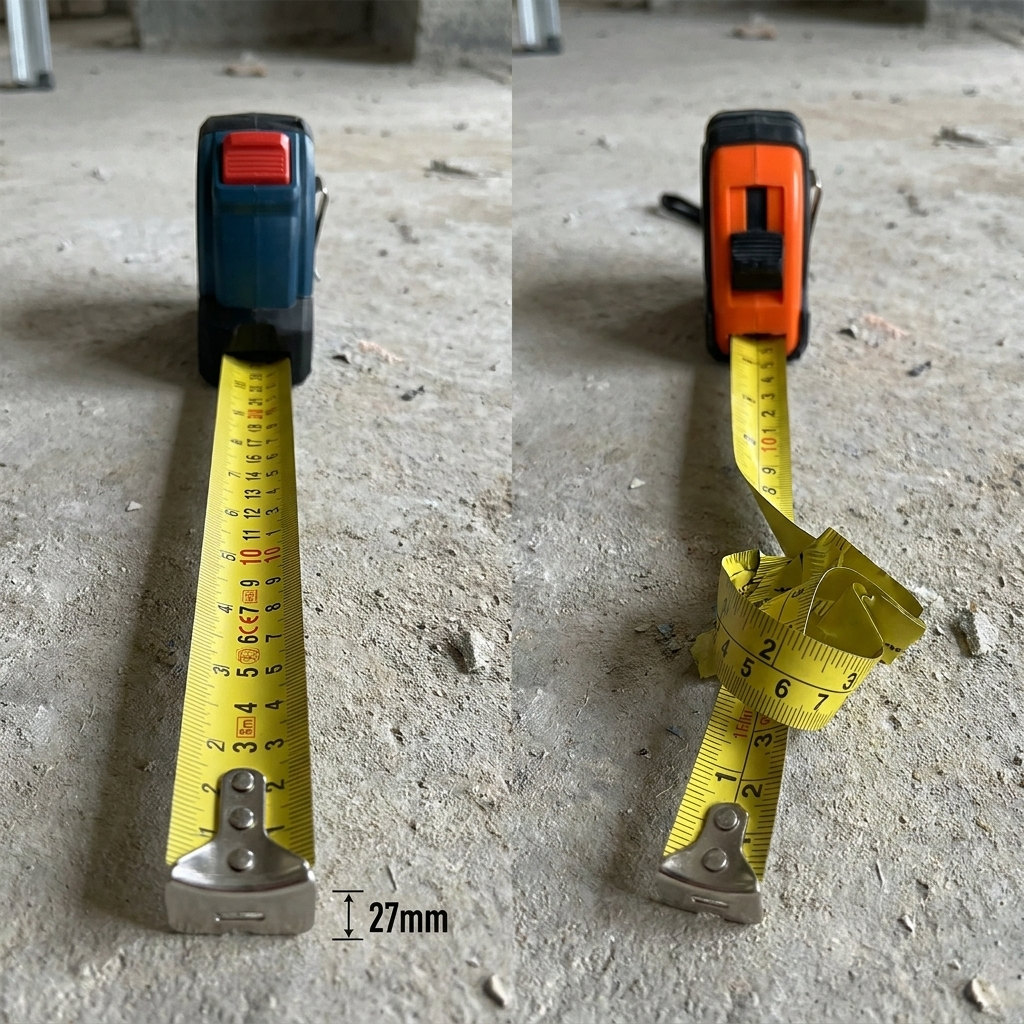 Thước Cuộn 8M Bosch 1600A01V3S - Thước Kéo Thép Bản Rộng 27mm Siêu Bền, Chống Va Đập, Có Nam Châm