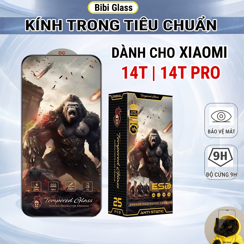 Kính cường lực Xiaomi 14T, 14T Pro 5G cao cấp full màn trong suốt bảo vệ màn hình dt bibi glass