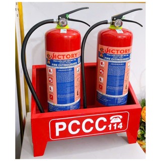{Có kiểm định}Combo 2 bình chữa cháy bột 4kg đã kiểm định,kèm kệ nhựa và Tặng nội quy tiêu lệnh
