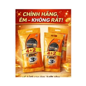 6 chiếc dao cạo râu bic 3 lưỡi chính hãng