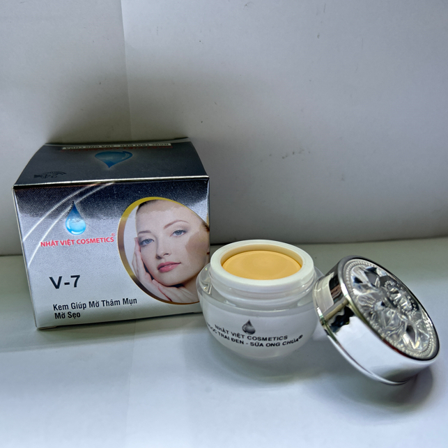 Kem Dưỡng Da Nhật Việt V7 [Màu Xám] - Dưỡng Da Mềm Mịn, Sáng Hồng, Giảm Thâm 8g