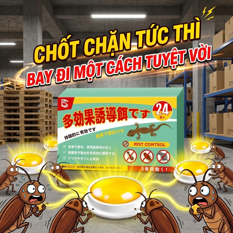🔥 Diệt gián 99.9% 🔥 Gel/thuốc diệt gián – Mồi diệt gián 24 viên/hộp, nhiễm 1 con, cả tổ chết ✅