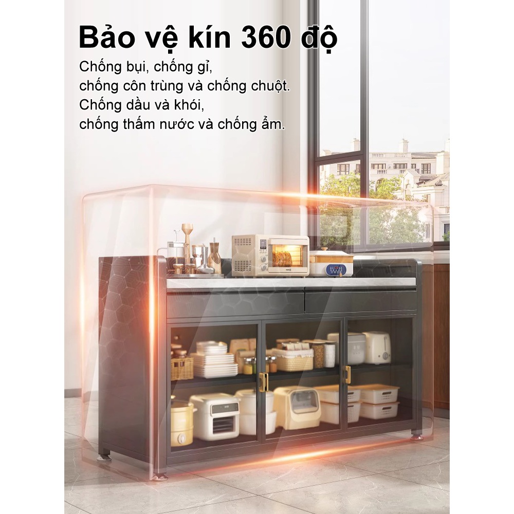 Kệ tủ đa năng có ngăn kéo Tủ kệ để đồ nhà bếp Thép Carbon Cần thiết cho mọi gia đình