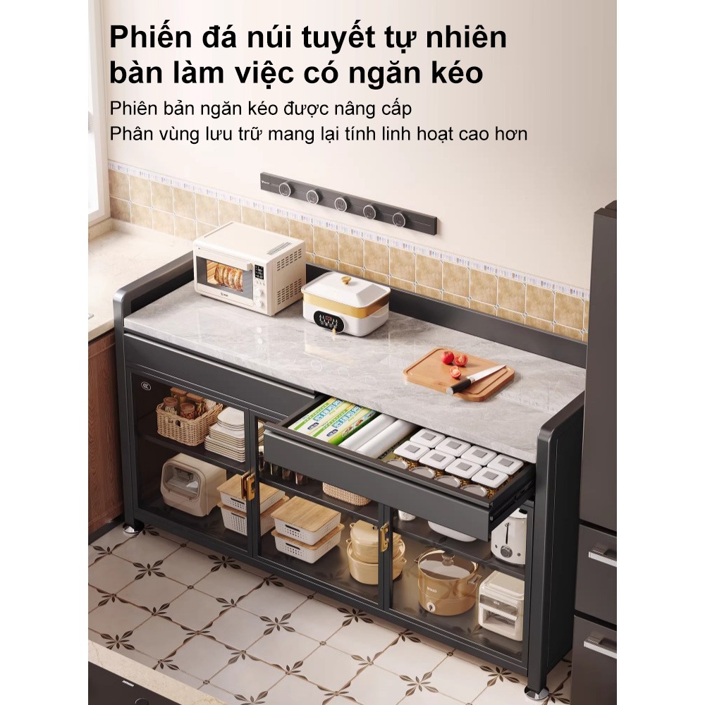 Kệ tủ đa năng có ngăn kéo Tủ kệ để đồ nhà bếp Thép Carbon Cần thiết cho mọi gia đình