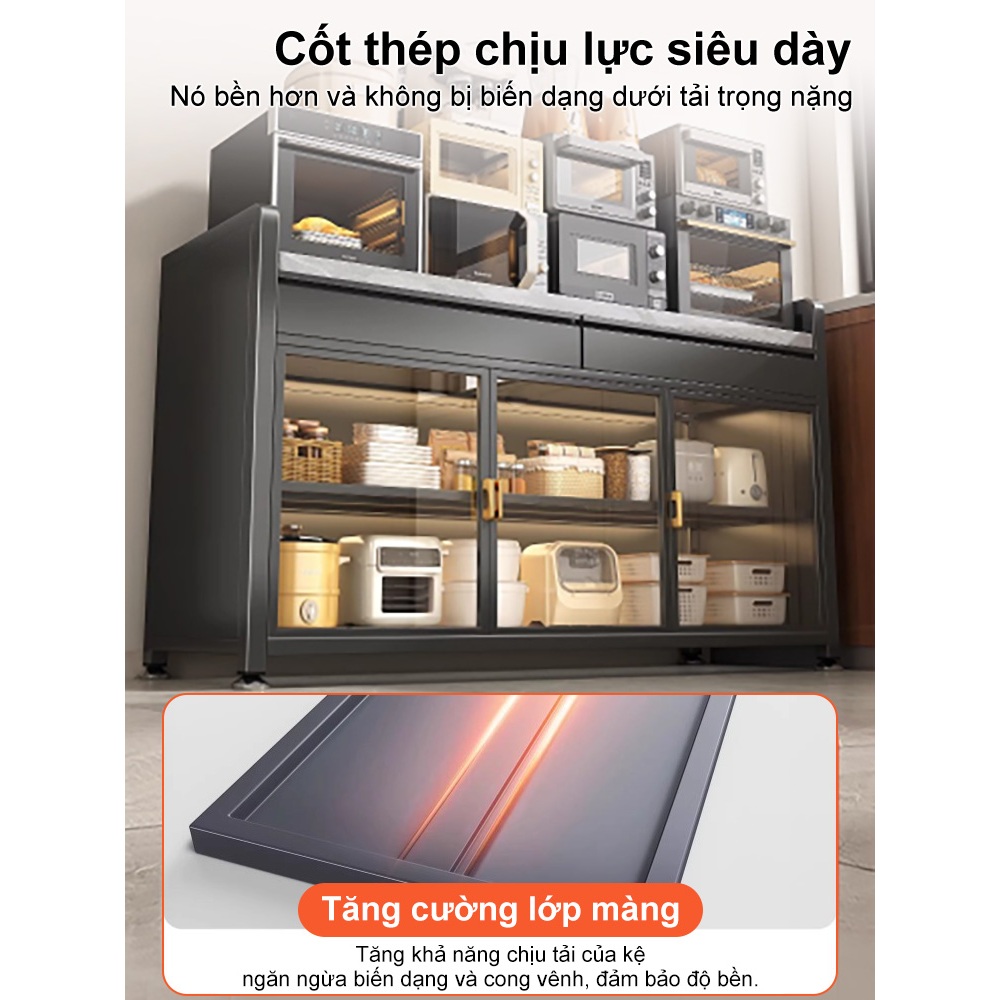 Kệ tủ đa năng có ngăn kéo Tủ kệ để đồ nhà bếp Thép Carbon Cần thiết cho mọi gia đình