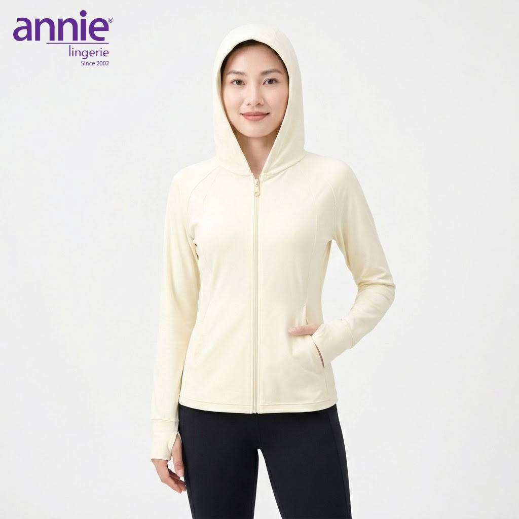 Áo Chống Nắng Nữ annie Form Ôm Co Giãn 4 Chiều – Áo Khoác Chống Tia UV Thoáng Mát, Khóa Kéo Tiện Lợi