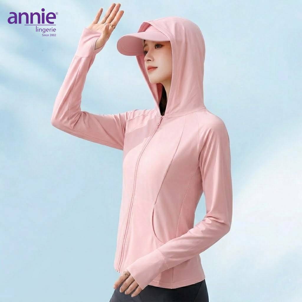 Áo Chống Nắng Nữ annie Form Ôm Co Giãn 4 Chiều – Áo Khoác Chống Tia UV Thoáng Mát, Khóa Kéo Tiện Lợi