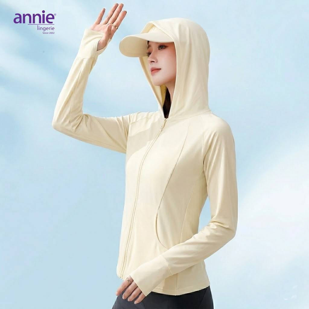 Áo Chống Nắng Nữ annie Form Ôm Co Giãn 4 Chiều – Áo Khoác Chống Tia UV Thoáng Mát, Khóa Kéo Tiện Lợi