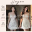 HT184 Váy ngủ sexy phối ren vạt chéo kèm ĐỆM LÓTchấm bi,đồ ngủ lụa 2s quyến rũ HT184