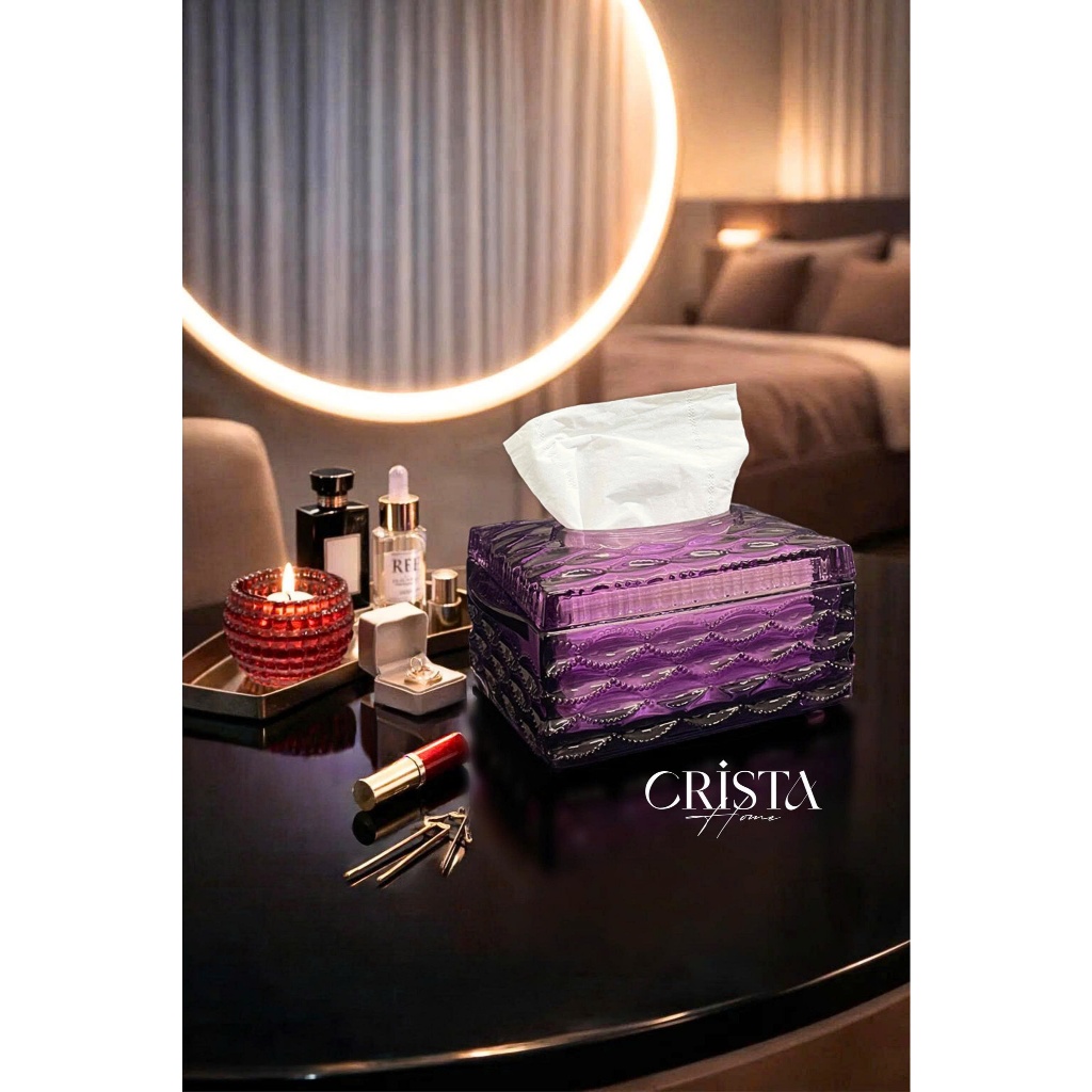 HỘP THỦY TINH ĐỰNG GIẤY ĂN VÂN SÓNG CRISTA HOME - 60233