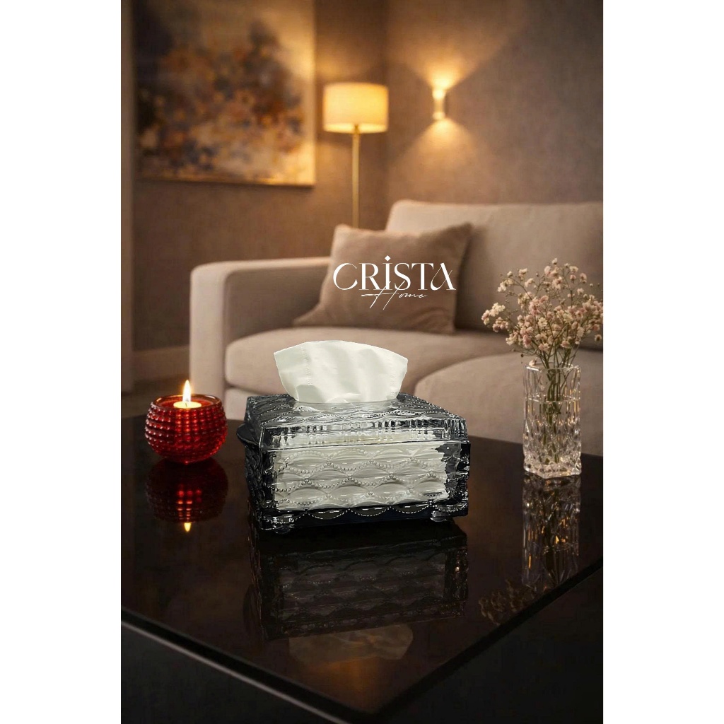 HỘP THỦY TINH ĐỰNG GIẤY ĂN VÂN SÓNG CRISTA HOME - 60233