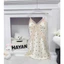 HT184 Váy ngủ sexy phối ren vạt chéo kèm ĐỆM LÓTchấm bi,đồ ngủ lụa 2s quyến rũ HT184