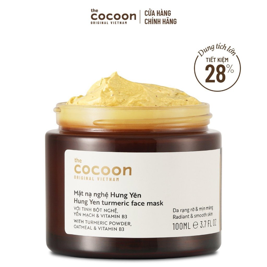 [MUA 2 GIẢM 34%] Combo 2 mặt nạ nghệ Hưng Yên Cocoon giúp da rạng rỡ và mịn màng 100ml