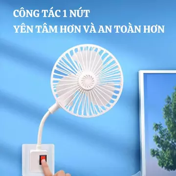 Quạt mini lốc xoáy nhỏ, lực gió mạnh mát rười rượi phích cắm hai chân tích hợp, hoạt động êm ái, tiết kiệm điện.