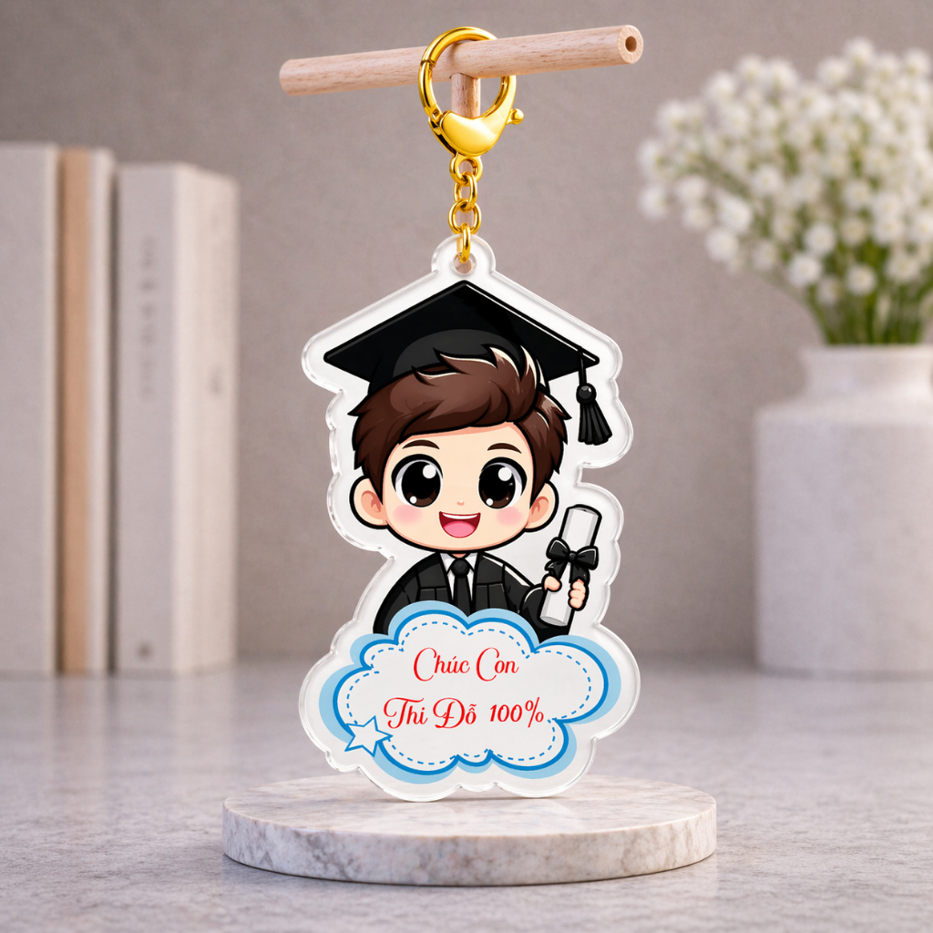 Mix mẫu 30 móc khoá mica 2 mặt bóng ý nghĩa Học Sinh quà tặng của giáo viên đến các em học sinh tốt nghiệp ra trường