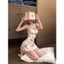 HT185 Váy ngủ cotton hoạ tiết mèo tím tôn dáng,đồ ngủ nữ cute dễ thương gợi cảm HT185