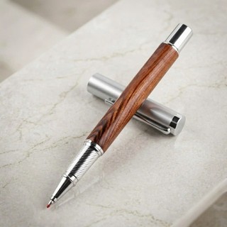Bút Bi Ký Gỗ Cao Cấp – Teak / Hồng Đàn / Đàn Hương Tím | Full Set Hộp + Túi + Ngòi