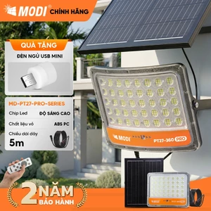 Đèn Pha LED Bề Mặt Cong Năng Lượng Mặt Trời MODI SOLAR Ánh Sáng Trắng, Độ Sáng Cao