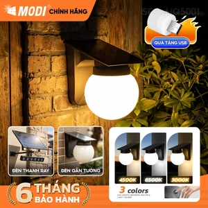 Đèn Tường Năng Lượng Mặt Trời MODI SOLAR Có 3 Chế Độ Màu, Trang Trí Ngoài Trời