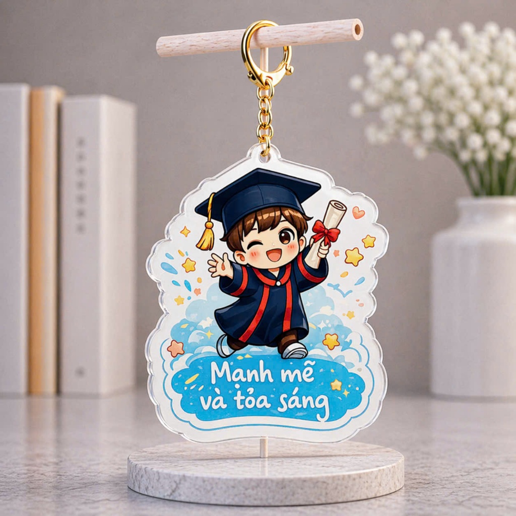 Mix mẫu 30 móc khoá mica 2 mặt bóng ý nghĩa Học Sinh quà tặng của giáo viên đến các em học sinh tốt nghiệp ra trường
