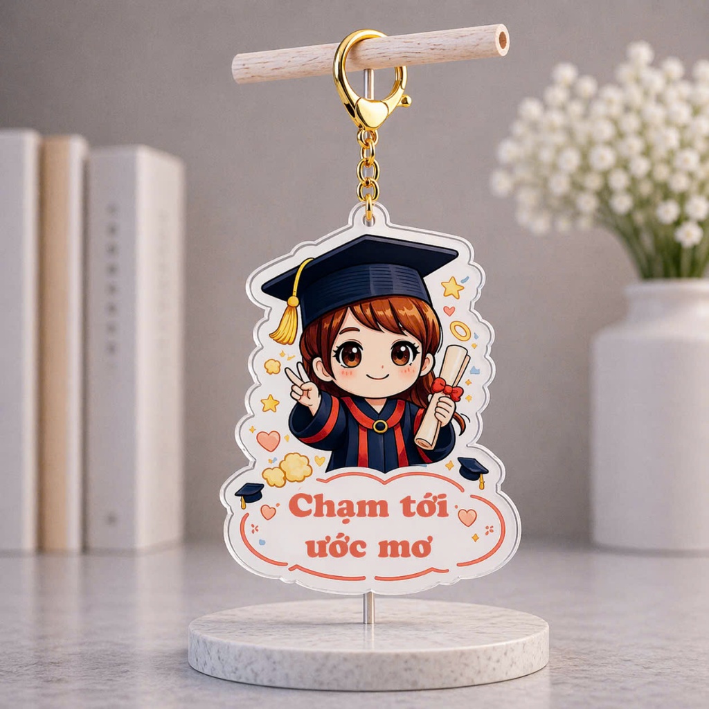 Mix mẫu 30 móc khoá mica 2 mặt bóng ý nghĩa Học Sinh quà tặng của giáo viên đến các em học sinh tốt nghiệp ra trường