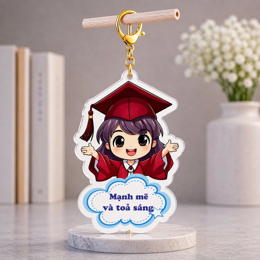 Mix mẫu 30 móc khoá mica 2 mặt bóng ý nghĩa Học Sinh quà tặng của giáo viên đến các em học sinh tốt nghiệp ra trường