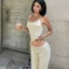Áo Hai Dây Basic Chiết Eo Vải Poly Cao Cấp FFCLUB