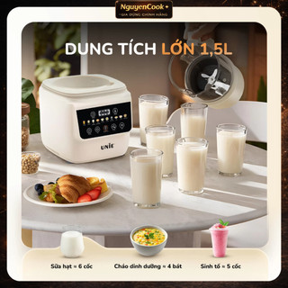 [Chính Hãng] Máy làm sữa hạt UNIE UCB15 dung tích 1.5L, giảm ồn 30%, 10 chức năng nấu