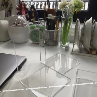 Combo 2 Kệ Sách Mica, Kệ Acrylic chữ L, Giá trưng bày sách, album ảnh - Mica trong suốt dày 3mm