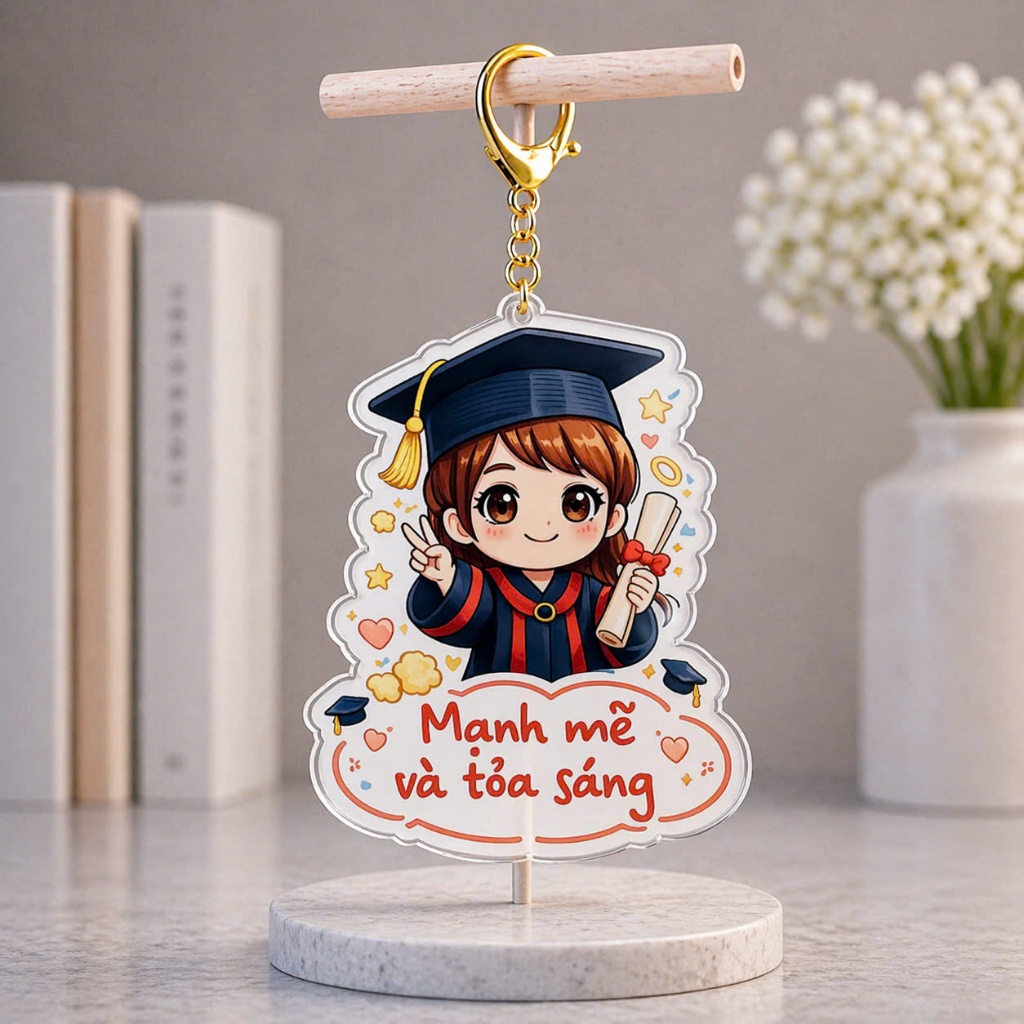 Mix mẫu 30 móc khoá mica 2 mặt bóng ý nghĩa Học Sinh quà tặng của giáo viên đến các em học sinh tốt nghiệp ra trường