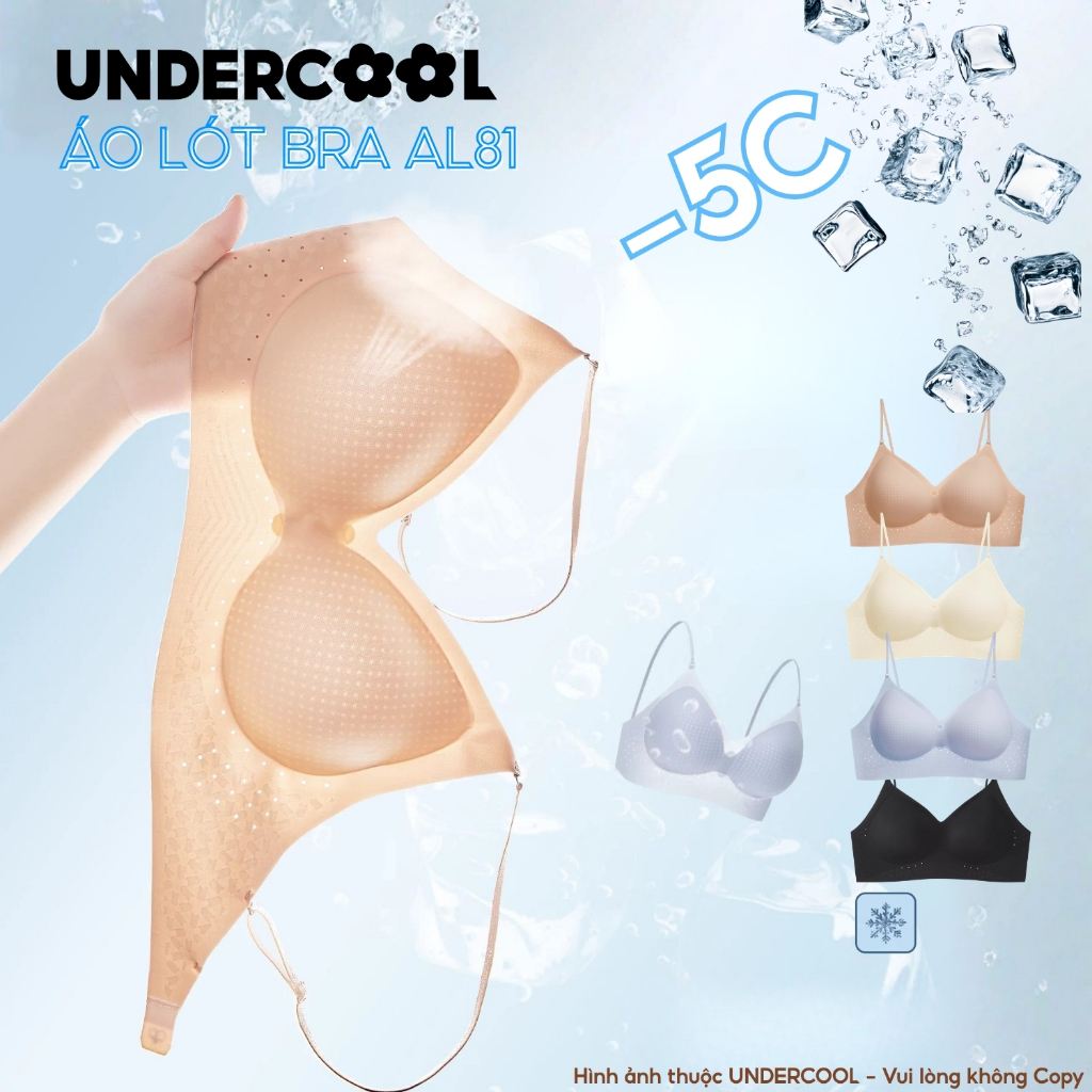 Áo Lót Ngực Bra Nữ UNDERCOOL - Áo Ngực Su Không Gọng Seamless, Đệm Mút Cố Định, Mềm Mại Thoáng Khí Chống Lộ AL81