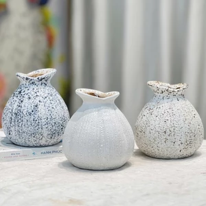 Bình Hoa Gốm Sứ Dáng Củ Hành Nhỏ Xinh - Lọ Hoa Decor Để Bàn Trang Trí Tủ Kệ Phòng Khách Đẹp
