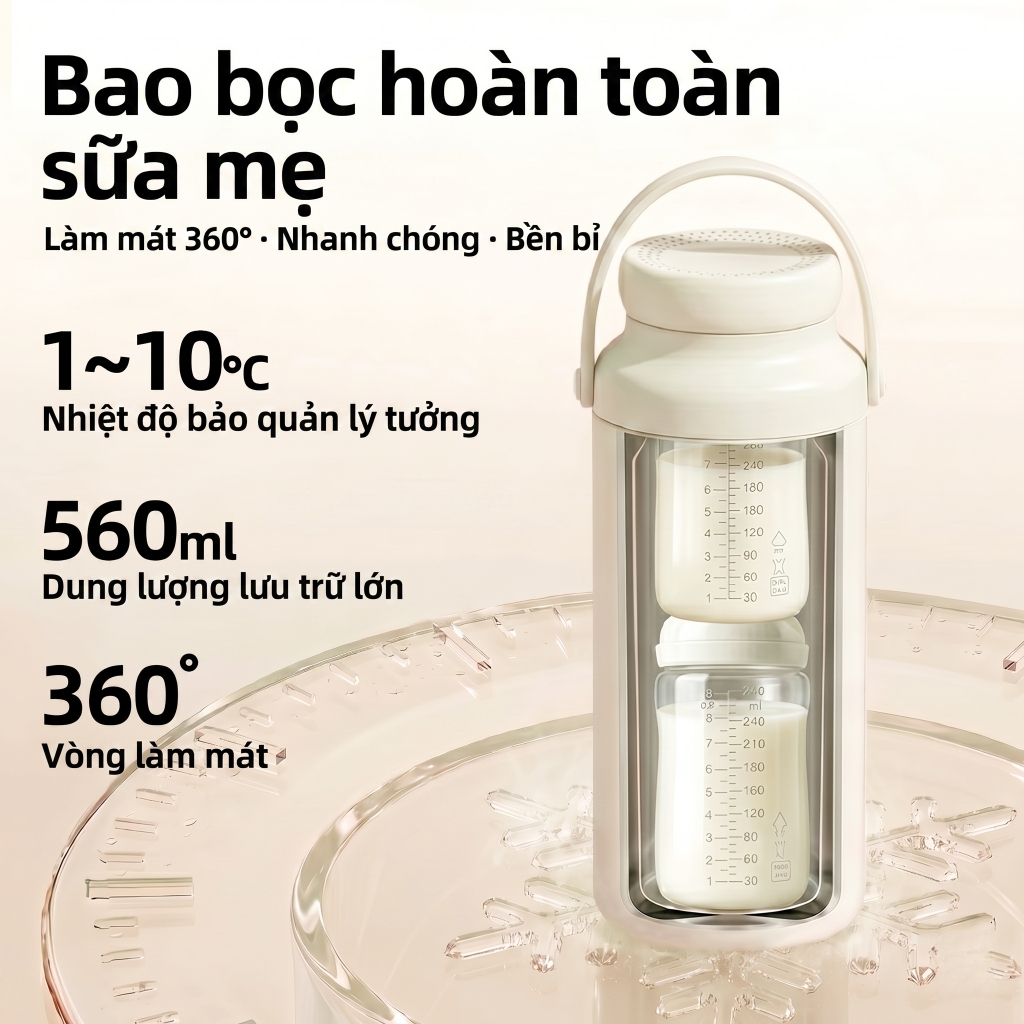 Bình trữ sữa Yootree S2 Inox 304 - Giữ lạnh 48H, Có dây đeo - Thêm bản S2 Lite gọn nhẹ có dây xách 1.5L/320m