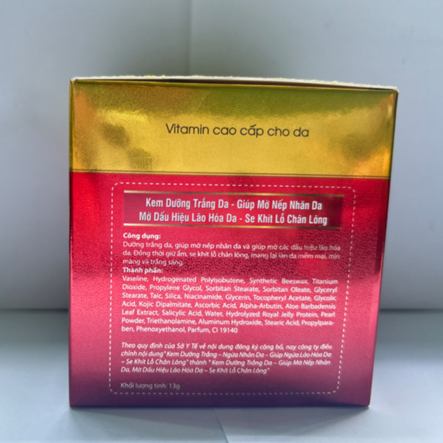 Kem Face Ngọc Trai Đen - Dưỡng Ẩm, Trắng Da, Mềm Mượt Nhật Việt V14 [Đỏ-Vàng] 13g