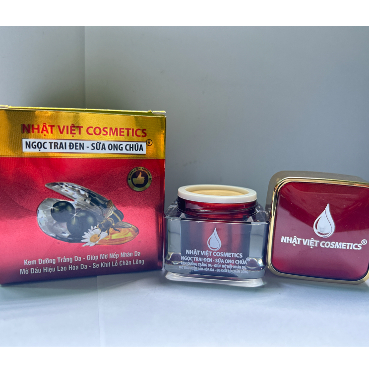 Kem Face Ngọc Trai Đen - Dưỡng Ẩm, Trắng Da, Mềm Mượt Nhật Việt V14 [Đỏ-Vàng] 13g