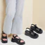 Giày Sandal Nữ Đế Xuồng Cao 6cm Da PU Hở Mũi Thời Trang Pixie H363