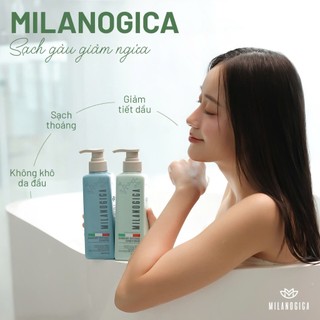 Bộ Dầu Gội Xả Giảm Gàu sạch ngứa da đầu Milanogica  355ml/725ml