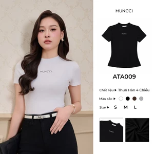 Áo Thun Nữ MUNCCI Cổ Tròn Chất Liệu Cotton Co Giãn 4 Chiều Cao Cấp Đủ Màu Phong Cách Cá Tính ATA009