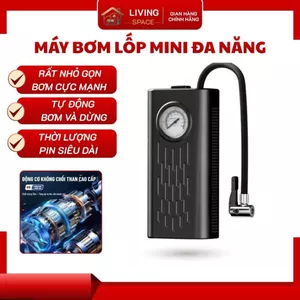 Máy Bơm Lốp Xe Mini Đa Năng LIVING SPACE – Máy Bơm Pin Cầm Tay Tự Động Ngắt, Công Suất Cao Cho Xe Máy, Ô Tô, Xe Đạp