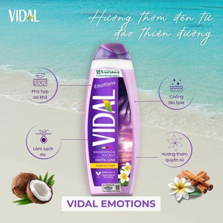 Sữa tắm gội 2 trong 1 Vidal 500ml thành phần tự nhiên dành cho cả gia đình