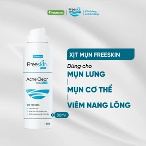 Xịt mụn lưng, viêm nang lông Freeskin - Novocare hỗ trợ giảm mụn, hạn chế thâm 80ml
