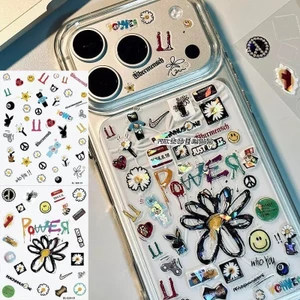 Miếng dán sticker 3D Power GD hoa cúc cute, decor điện thoại, dán móng