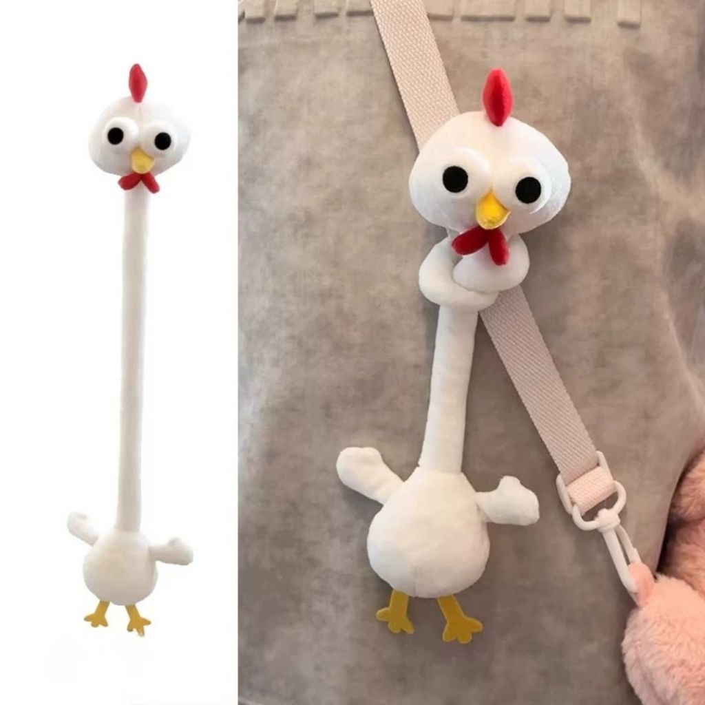Gấu Bông Hình Thú Cổ Dài Mắt Lồi Vô Tri Dễ Thương Làm Phụ Kiện Decor Treo Túi,Balo Kích Thước 40Cm