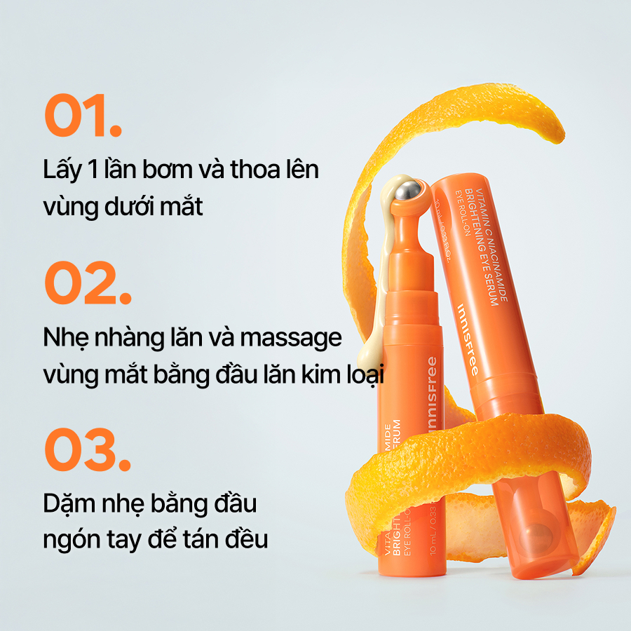 Serum Mắt Dưỡng Sáng, Mờ Thâm INNISFREE Vitamin C Niacinamide Brightening Eye Serum 10g