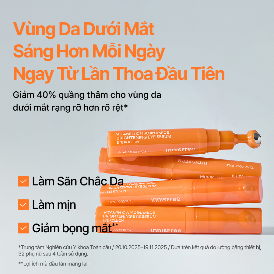 Serum Mắt Dưỡng Sáng, Mờ Thâm INNISFREE Vitamin C Niacinamide Brightening Eye Serum 10g