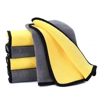 Sỉ 5 Khăn Lau Đa Năng 30x30 Dày 2 Mặt Vàng Xám, Thấm Hút Tốt, Lau Rửa Xe
