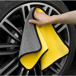 Sỉ 5 Khăn Lau Đa Năng 30x30 Dày 2 Mặt Vàng Xám, Thấm Hút Tốt, Lau Rửa Xe