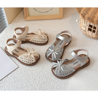 Sz 23-30 Dép Quai Hậu Dép Xăng Đan Quai Lưới Phối Nơ Công Chúa Cho Bé Gái K164