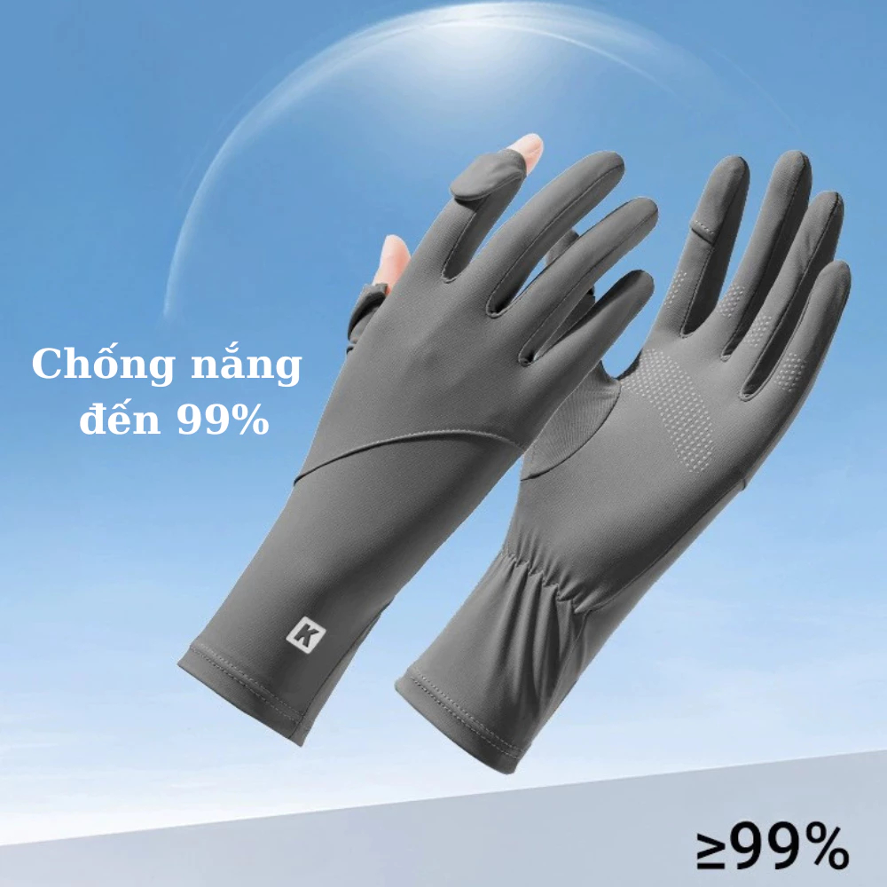 [Peinn] Gang tay nữ chống nắng , chống tia uv vải lụa lạnh bo viền UPF50+ GTA08