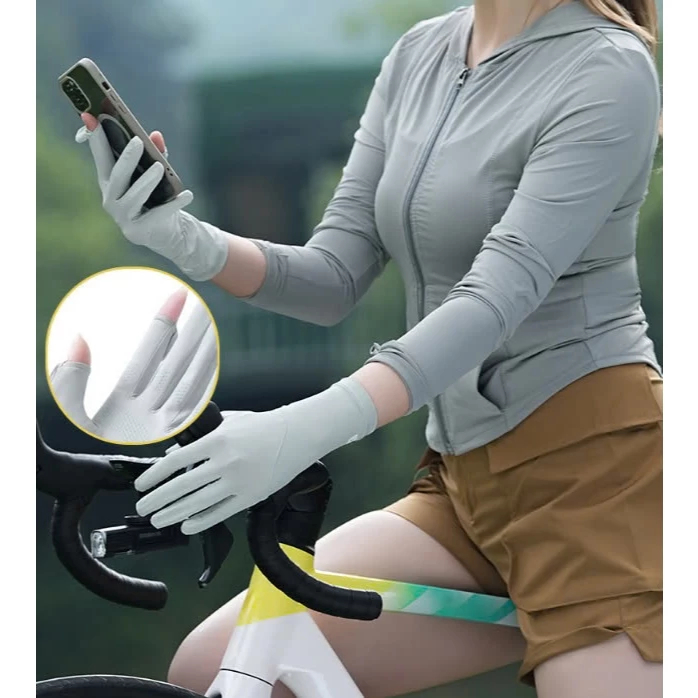 [Peinn] Gang tay nữ chống nắng , chống tia uv vải lụa lạnh bo viền UPF50+ GTA08